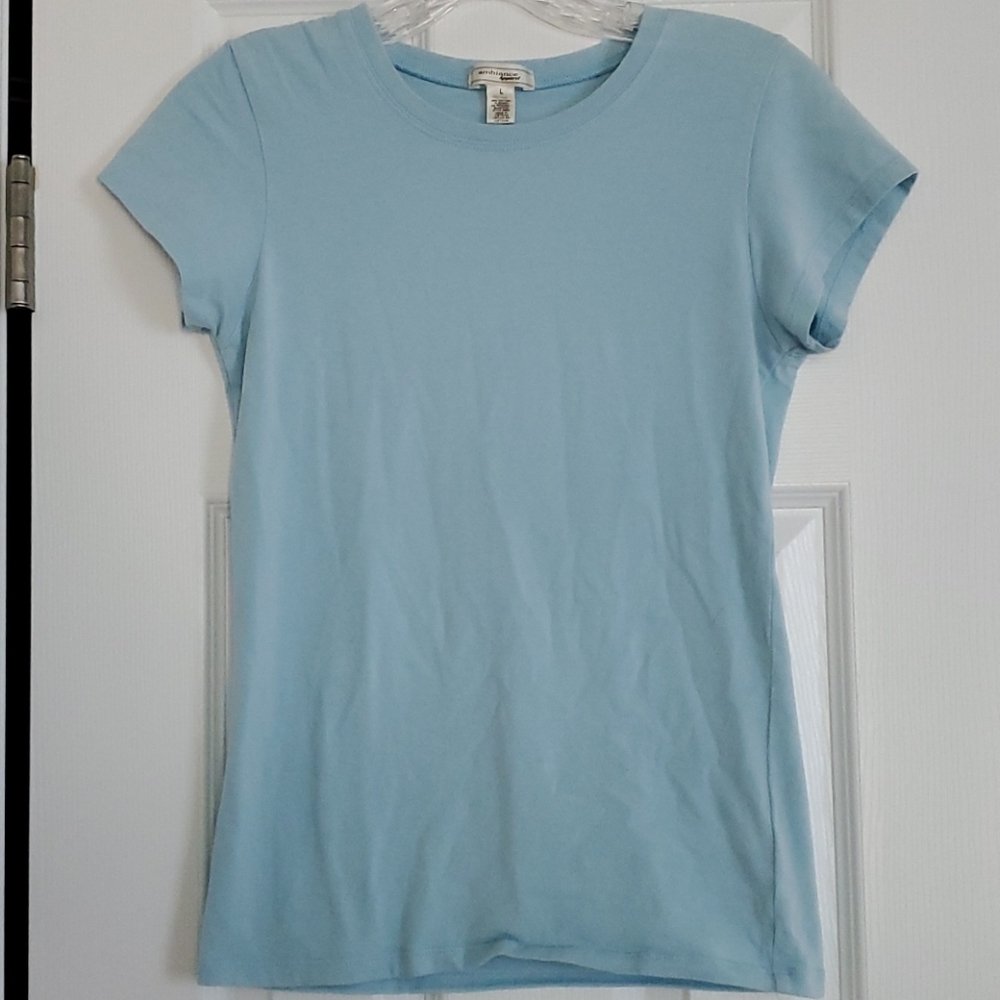 *3 for $10* Juniors Light blue short sleeve fitted tee